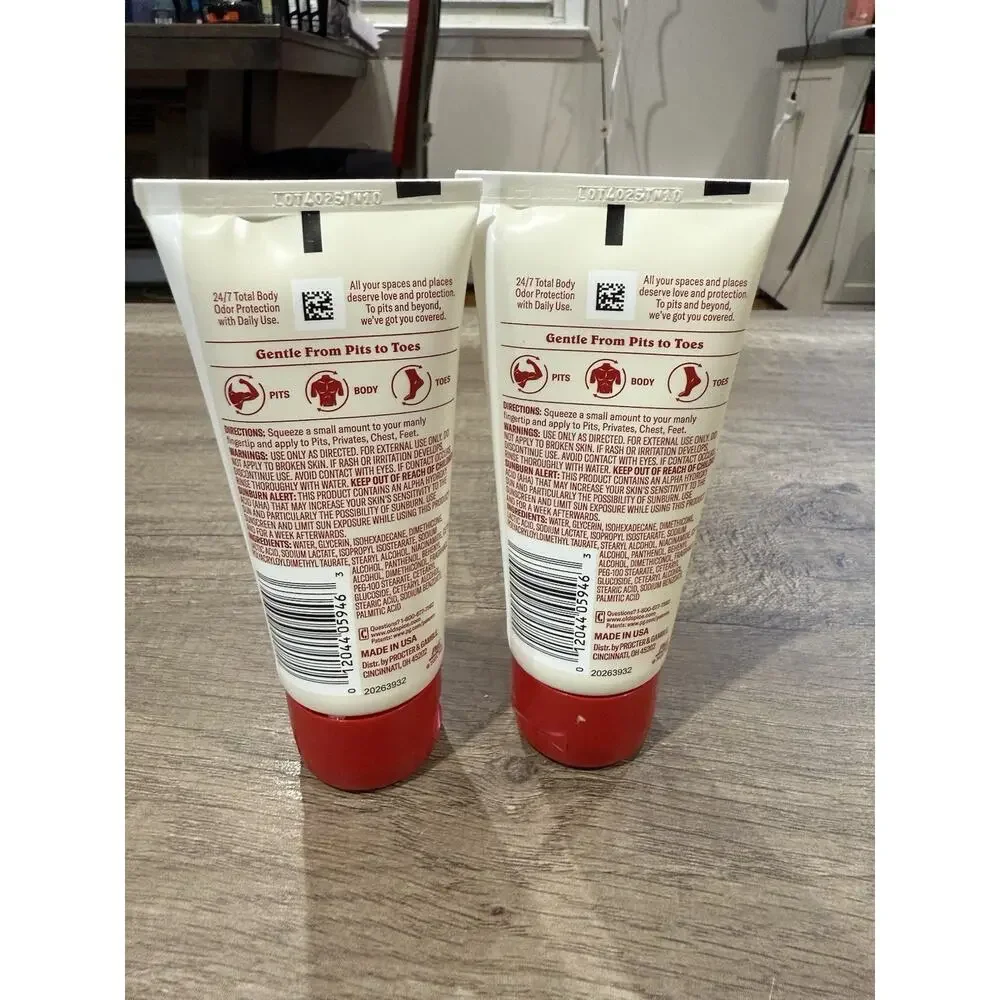 2 Old Spice Total Body Deodorant Cream for Men Aluminum Free Vanilla & Shea 3oz